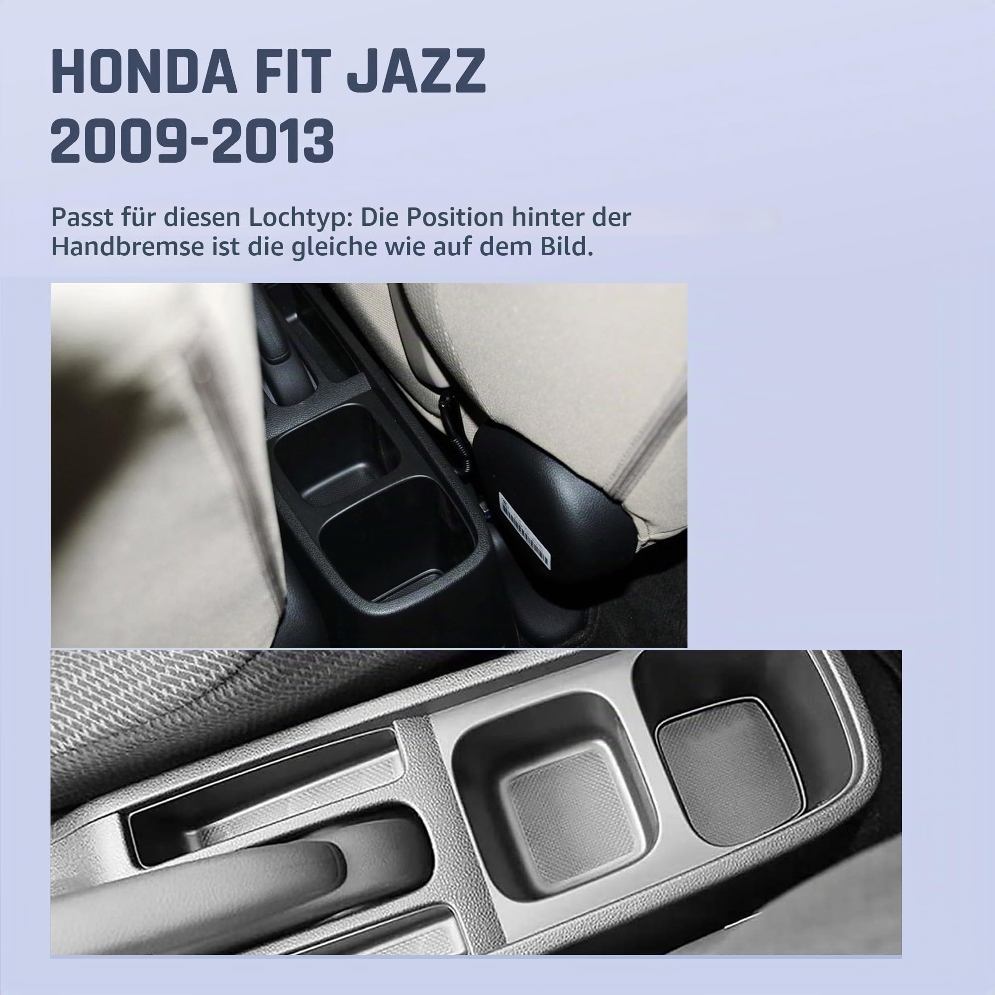 Auto Armlehnen für Honda Fit Jazz 2009-2013 Mittelkonsolen für Kfz Doppelter Stauraum mit Getränkehalter 7 USB-Anschlüsse Hintere Utility-Box Einfache Montage (Schwarze Linie)