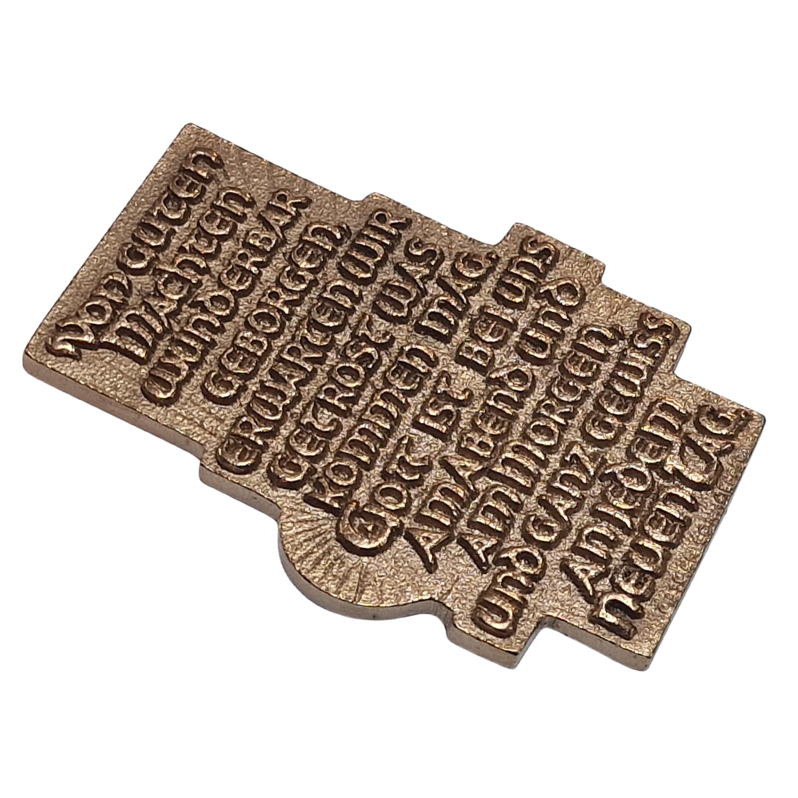 Herzmensch Meravigliosamente recuperato da buone potenze... sollievo in bronzo massiccio oro per il dolore, come regalo per conforto e dolore 5 x 7 cm secondo Dietrich Bonhoeffer