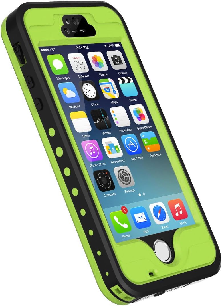 iPhone 5S/SE Case, Waterproof Dirtproof Shockproof Durable Hard Cover Case for Apple iPhone 5S, Fully Supports Finger Print Function for 5S -Green