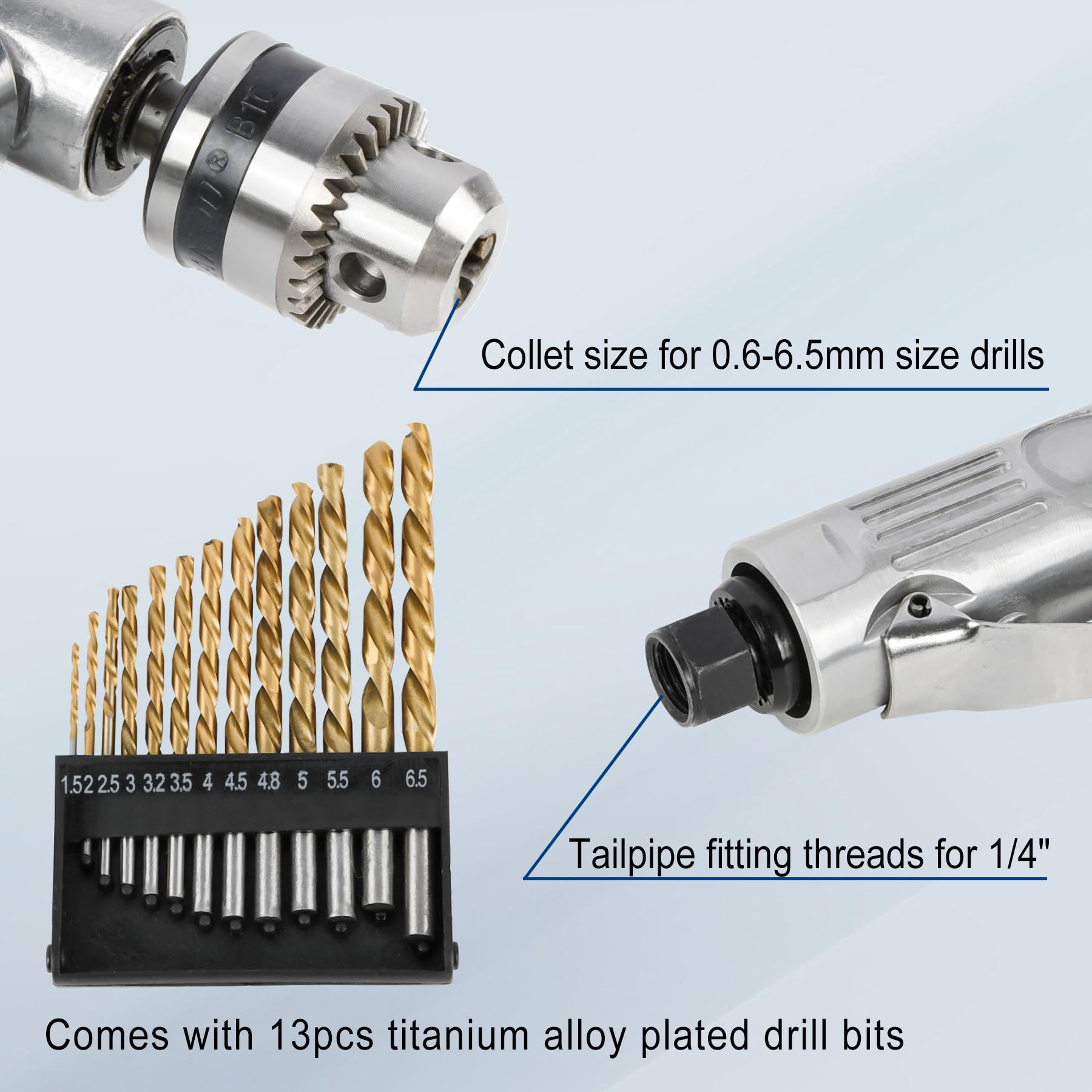 Dewalt Right Angle Drill Air Drill Portable 1/4'' 90 Degree