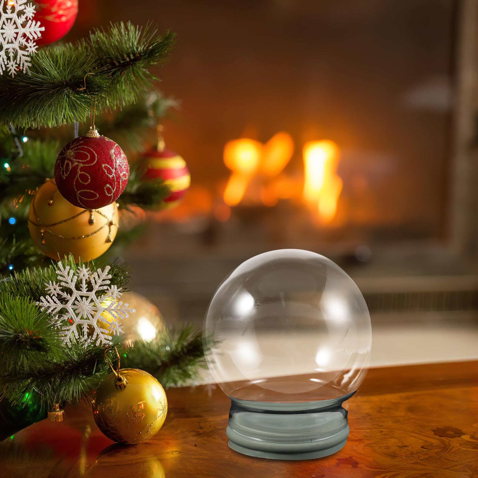 Toyvian 2 Piezas Globo de Nieve de Vidrio Transparente Vacío con Tapa de | Reutilizable, Diseño Engrosado y Fácil de Limpiar, Decoración Navideña para Hogar y Manualidades Año tras Año