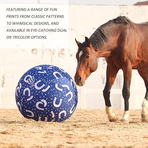 Miniatura 34 de Harrison Howard Howdy Bally Horse Playball Covers Mega Ball Funda protectora para uso equino Patrones divertidos exclusivos Meadow Fiesta 25