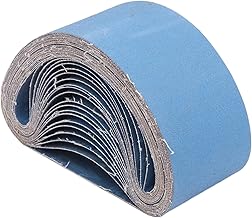 DXZXDJIU Rollo de Papel de Lija, 10 unids/Set 610x100mm 40#-400# Juego de Correas de Lijado 24 "x 3,9" Correas abrasivas de corindón de circonio Azul for Herramientas de lijadora de Correa