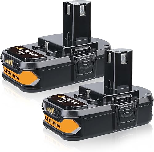 Miniatura 1 de VINIDA Paquete de 2 baterías de iones de litio de 18 V 3.6 Ah P102 de repuesto para batería Ryobi de 18 V, compatible con batería Ryobi de 18 V,