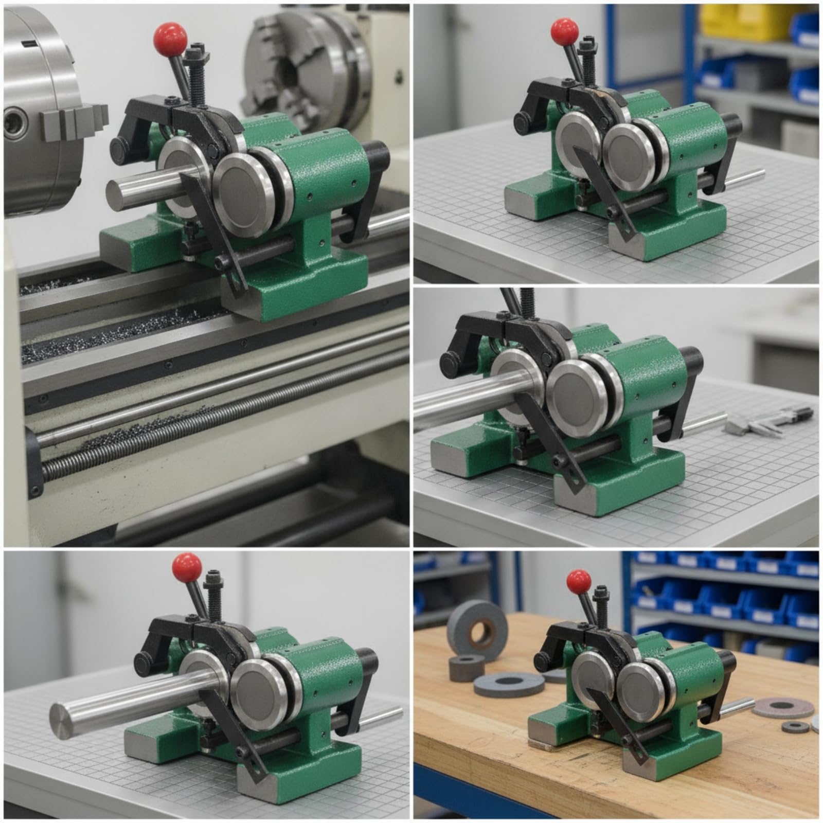 Macchina per Stampaggio a Punzoni Dispositivo Rettifica Manuale Mandrino a Tre Ganasce Morsa Banco Meccanico con Cinghia E Piastra Base Gamma, 0.008