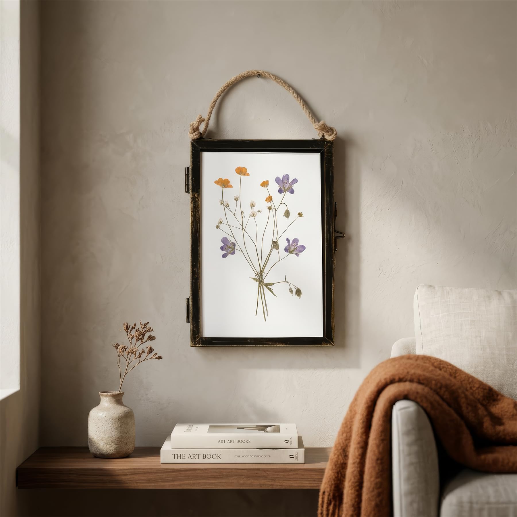 Nicola Spring Cadres Photo en métal Suspendu - Affichage Mural en Verre Flottant Vintage en métal - 4 "x 6" - Noir - Paquet de 5
