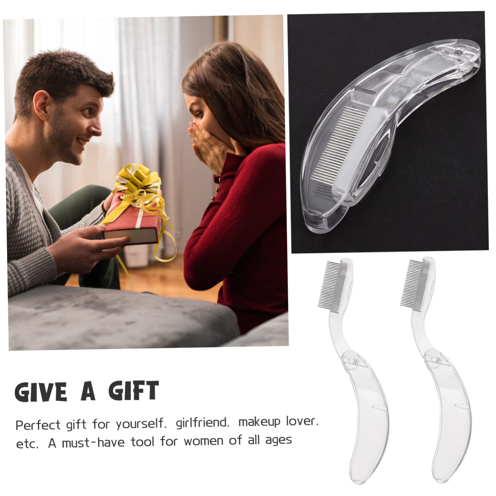 FOMIYES Stainless Steel Eyebrow Combs Lash Separator Tool Reusable for Daily Makeup Perfect for Women Men