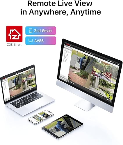 Miniatura 7 de Sistema de videovigilancia CCTV de Zosi, HD, IR, díanoche, cámaras resistentes al agua, distancia de rayos infrarrojos de 65 pies