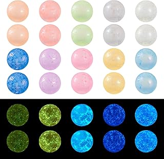 KISSITTY 500pcs 5mm Glow in The Dark Beads No Hole Round Glass Crystal Beads Luminous Beads for Vase Fillers Wedding Party Hair Brooch Decoration Jewelry Craft Making