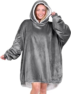 Bare Home Wearable Blanket Hoodie - Soft Plush Sherpa - Warm and Cozy - Oversized Wearable Blanket - Adult & Kid Sizes