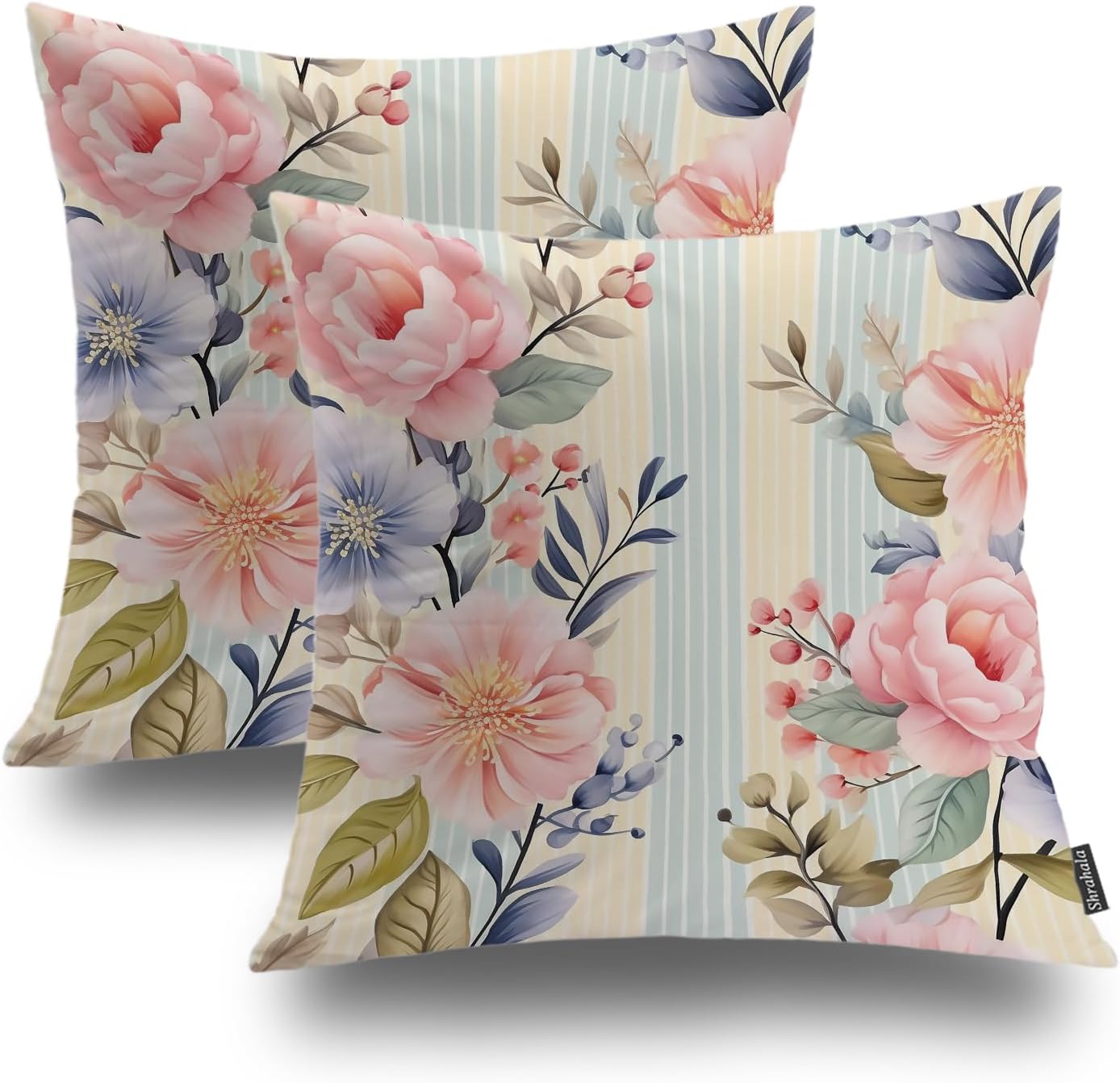 Shrahala Cruise Ship Beach Pillowcases, Nature Palm Tree Blue Sky Ocean Caribbean Lumbar Pillow Cover Decorative Blended Double-Sided No Inserts for Bedroom Sofa Living Room Set of 2 (26 X 20 in)