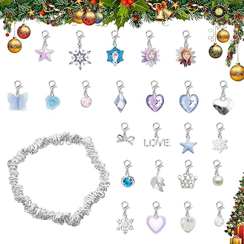 Miniatura 2 de Calendario de Adviento de Navidad 2024 para niñas y niños con 24 días de regalo único, caja ciega de bricolaje, pulsera con colgante creativo para