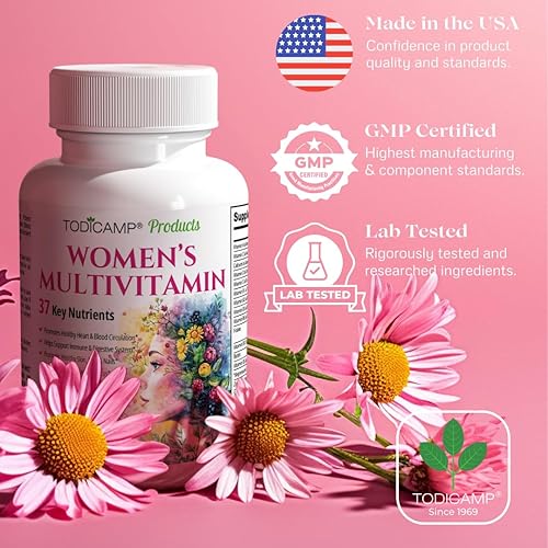 Miniatura 7 de Complejo multivitamínico y mineral para mujer con extractos a base de plantas, vitaminas para el cabello, la piel y las uñas, multivitamínico básico