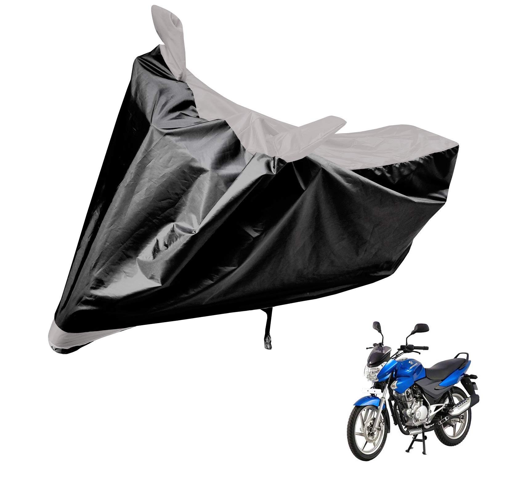 Auto Hub Bajaj Discover 150 Bike Cover Waterproof/Discover 150 Bike Cover/Bike Cover Discover 150 Waterproof/Discover 150 Body Cover/Bike Body Cover Discover 150 (Black, Silver) (B08R673Z5L) Amazon Price History, Amazon Price Tracker