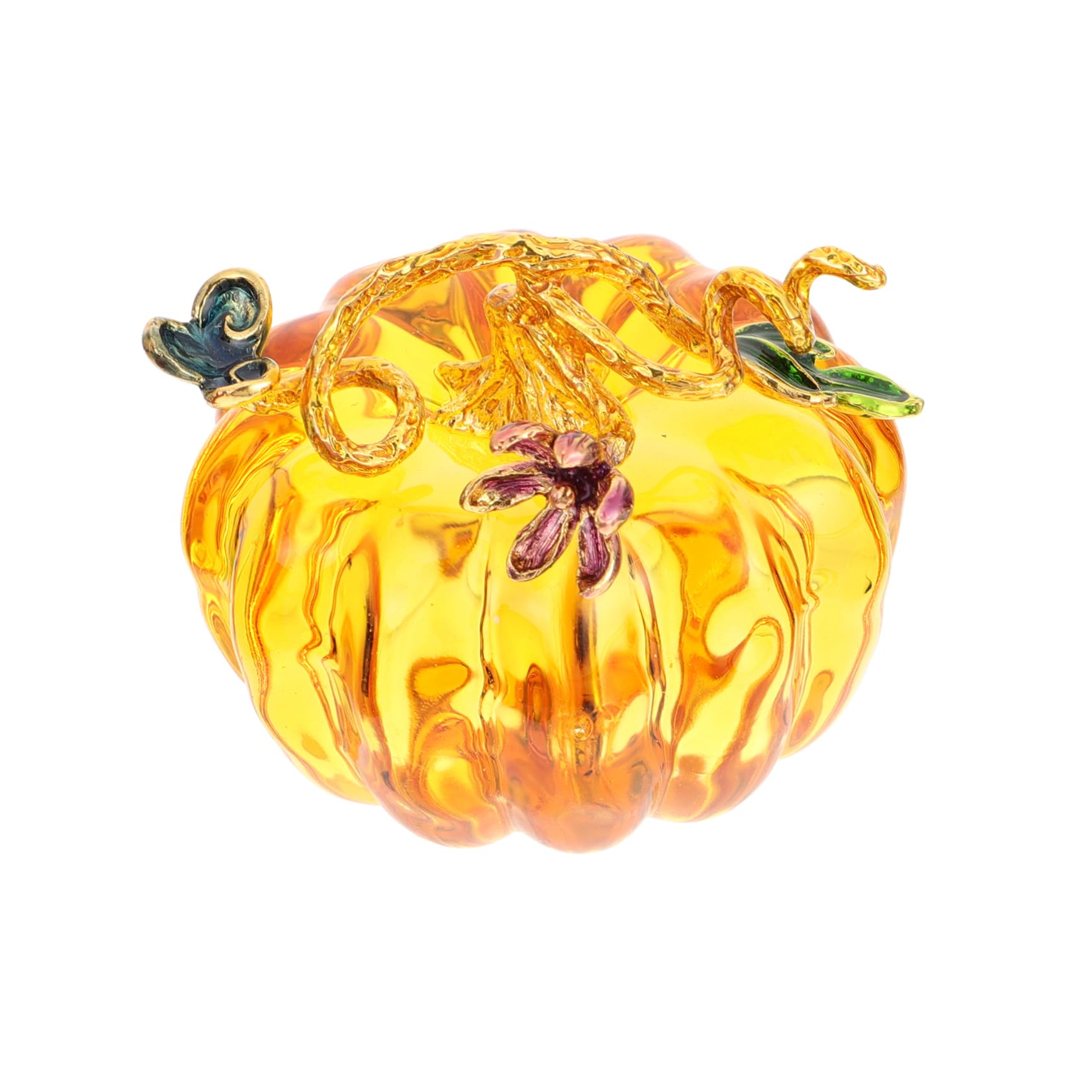 STOBAZA 1pc Glass Crystal Pumpkin Glass Pumpkin Table Accent Pumpkin Sculpture Thanksgiving Table Decor Glass Pumpkin for Orange Glass Pumpkin Pink Decor Small Glass Artificial