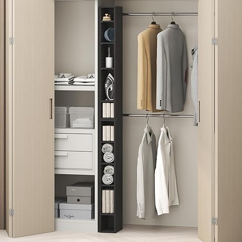 Miniatura 29 de Furinno Reed - Organizadores de armario de 3 niveles y almacenamiento, organizador de armario, estante abierto, para armario, dormitorio, sala de