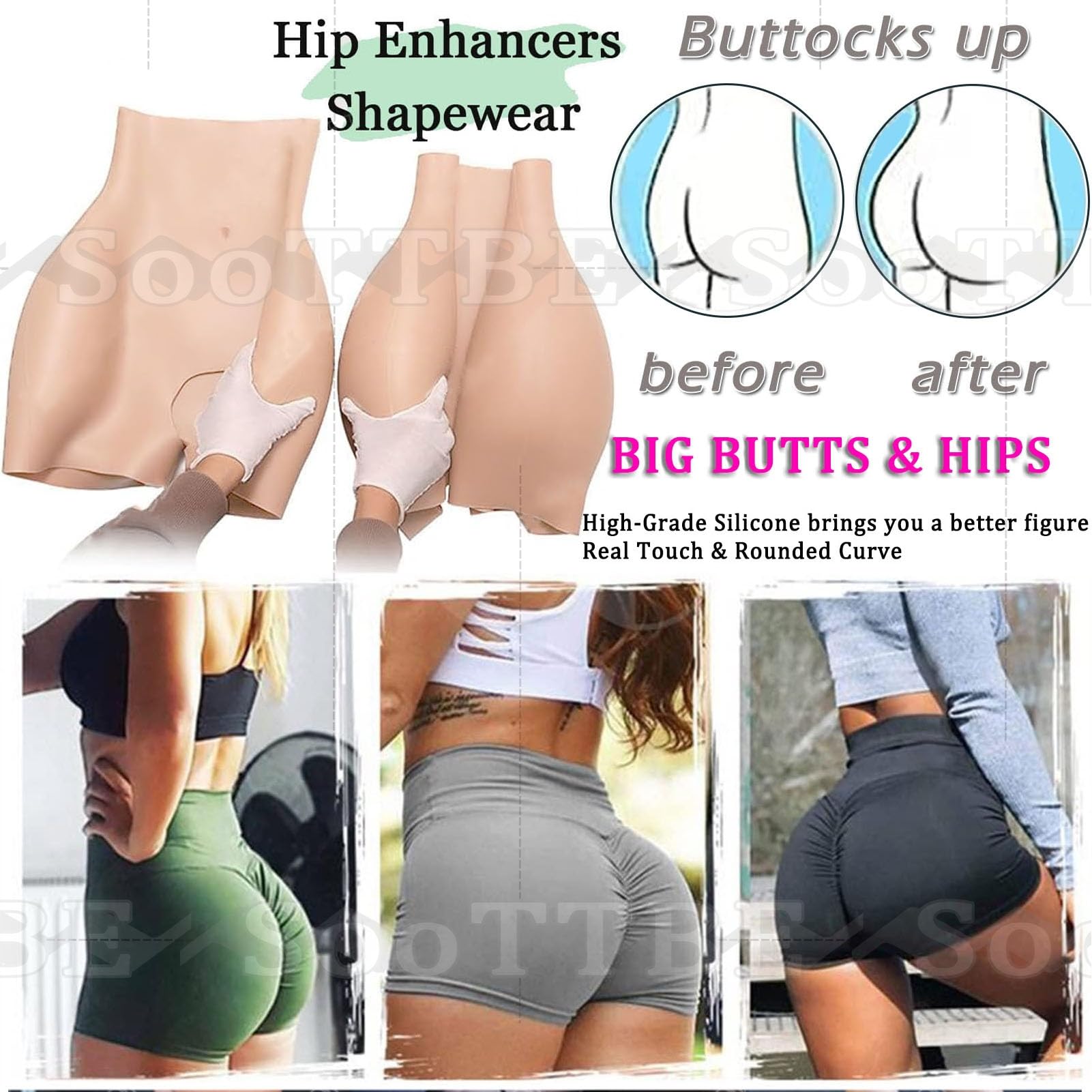 Silicone Butt Shaper Mutandine Hip Lift Enhancer Mutandine A Vita Alta Culo Finto Push Up Biancheria Intima Morbida per Le Donne Drag Queen