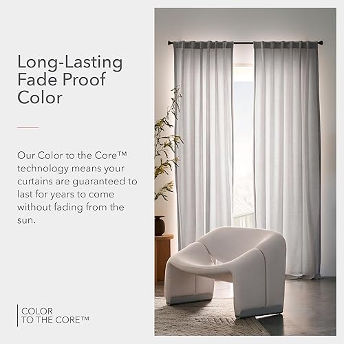 Miniatura 4 de Sunbrella Cortina de filtrado de luz Durant gris  Multi-colgante (bolsillo para barra, pestaña trasera, anillo de clip) sólido a prueba de