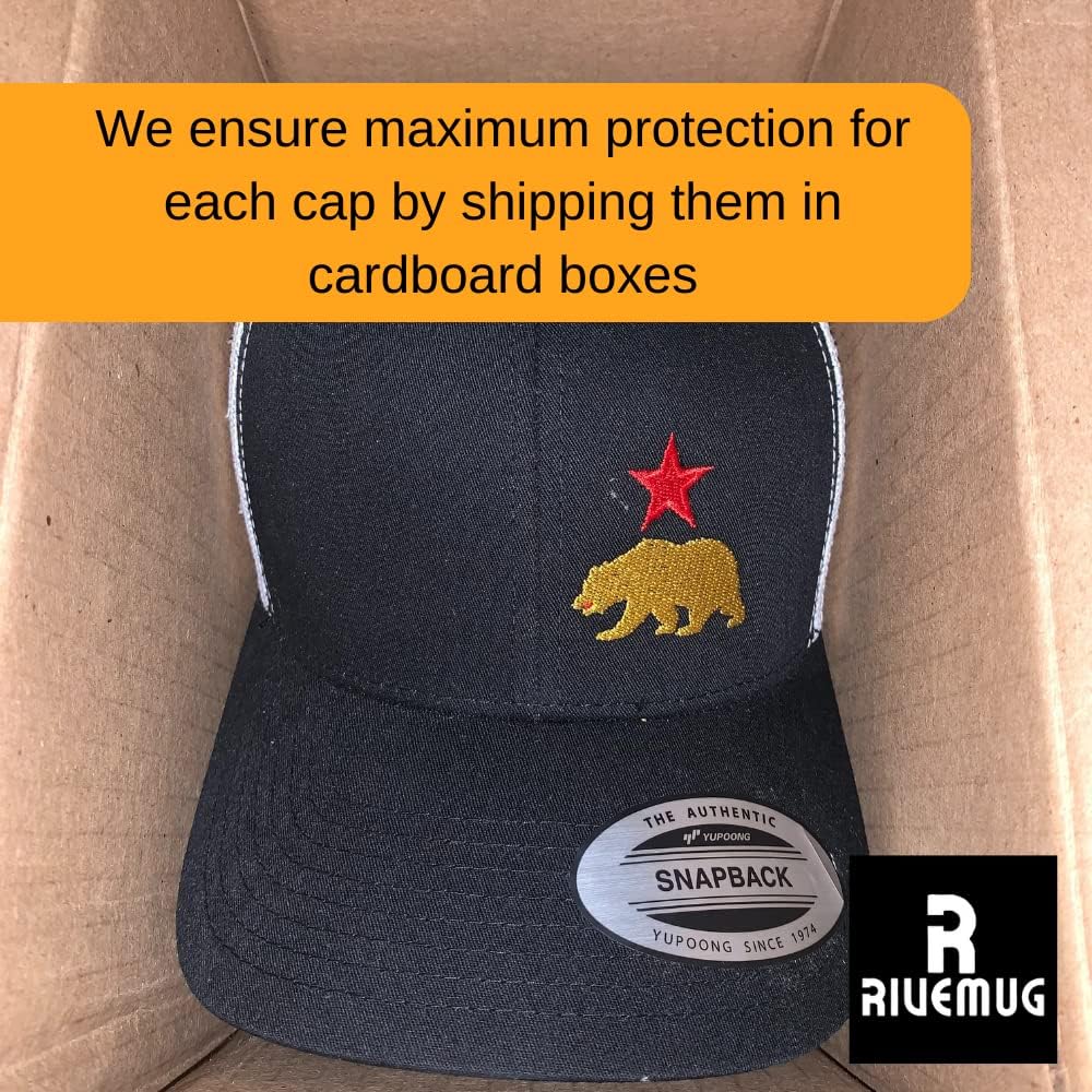California Bear and Star Rep Your State Trucker Hat Embroidered Snapback Mesh Baseball Cap Men Women