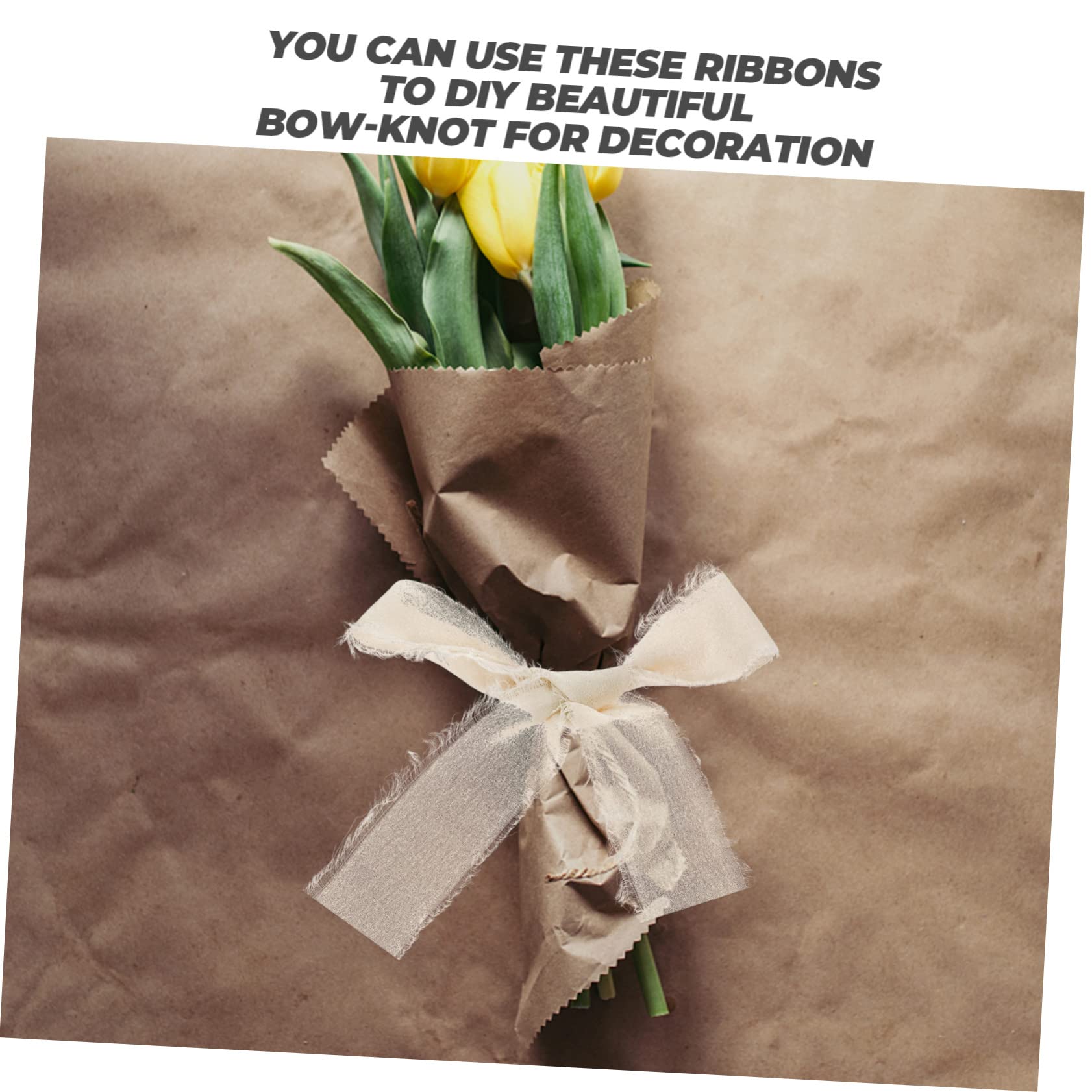 NUOBESTY 9rollen Handgefertigtes Fransenband Für Hochzeitsdekoration Chiffon-ribbon Zartem Design Für Brautsträuße -projekte Geschenkverpackung Und Einladungsgestaltung