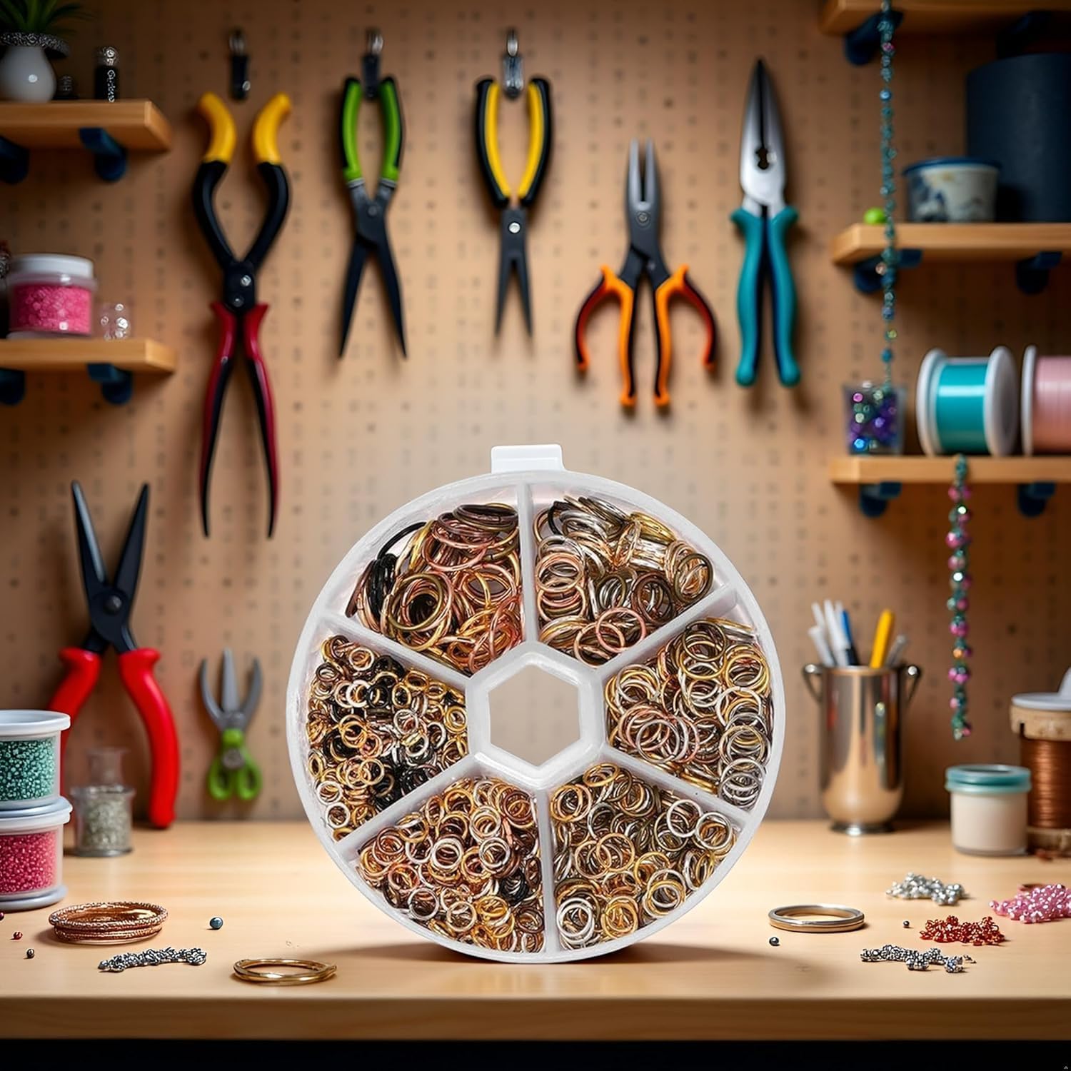 970 Pcs Multicolour Metal Jump Rings Small Crafts Jump Jewelry Connectors Assorted Size Connector Rings Open O for Keychain Making Jewelry Findings,Jewelry Making Jump Rings - Image 2