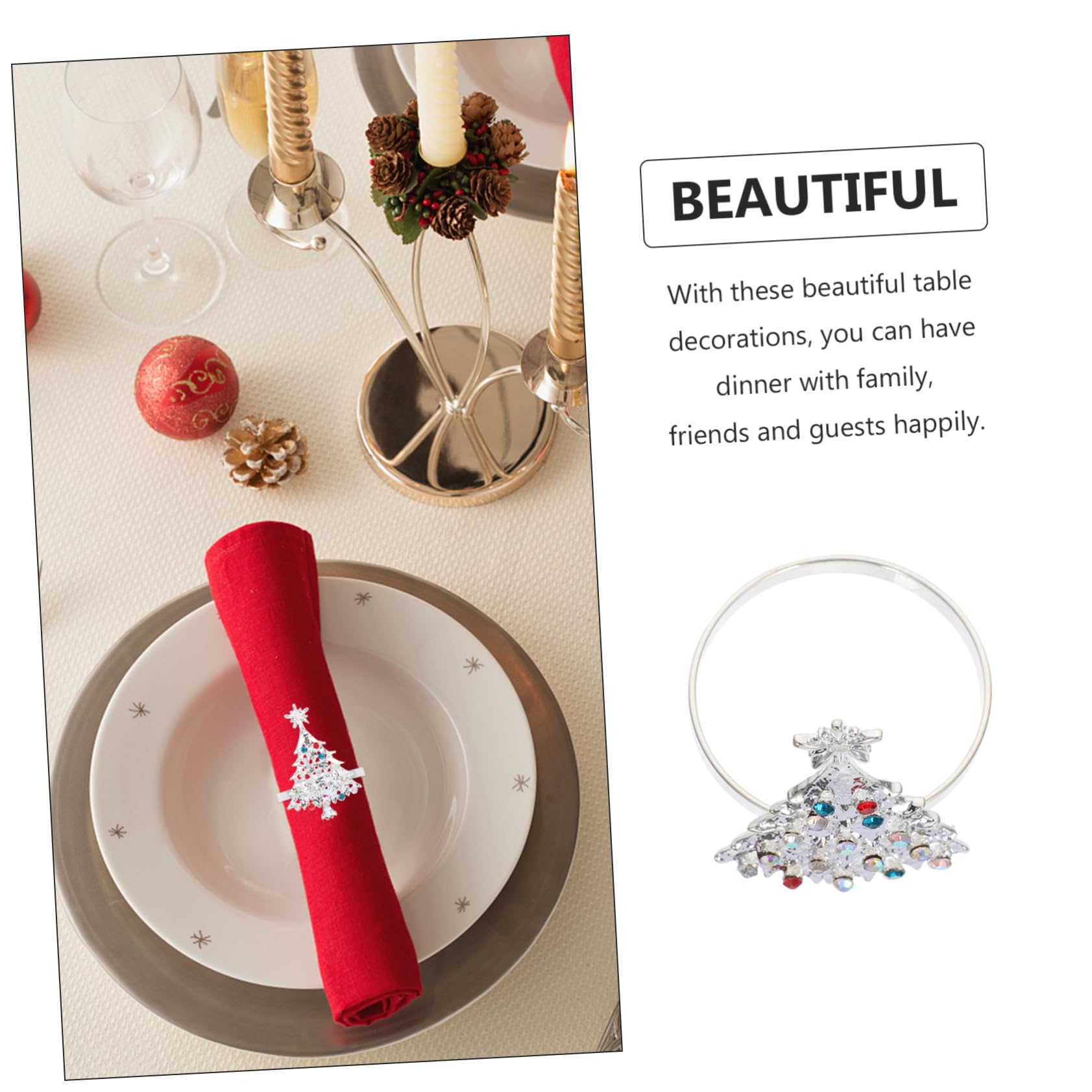 Ciieeo 18stücke Teiliges Weihnachtsbaum Serviettenringe Aus Elegante Tischdeko Für Weihnachten Hochzeiten Feiern Und Familienessen Silberfarben