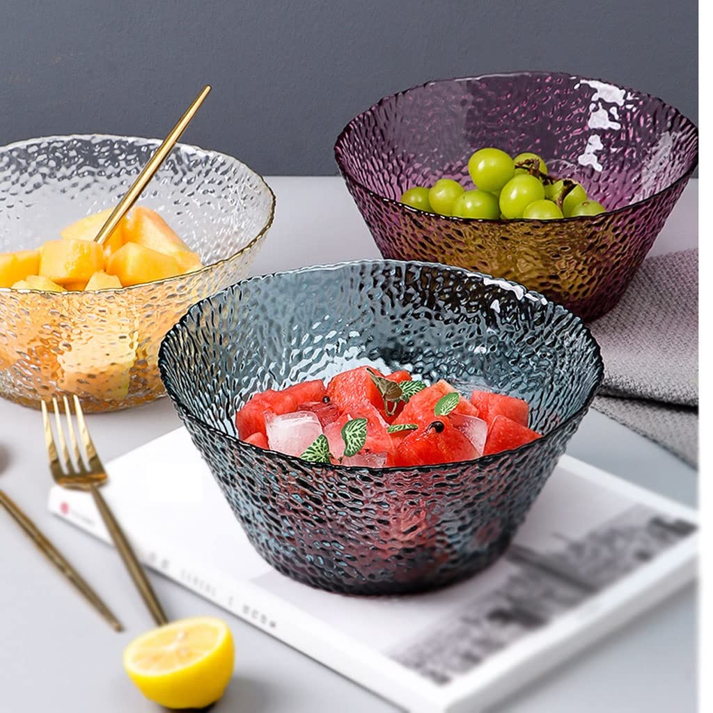 Saladier Nordic Light Luxe Fruits et Légumes Dessert Bol Maison Mignon Soupe Bol Cristal Transparent Saladier Bol(E2pc)