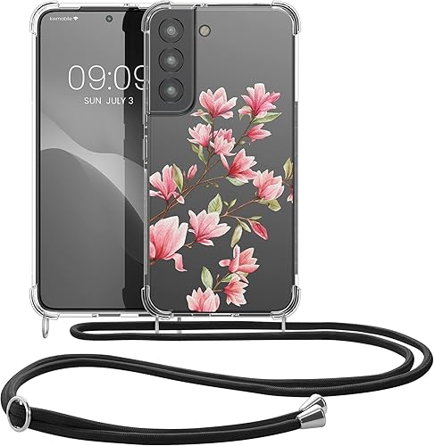 Miniatura 8 de kwmobile Funda cruzada compatible con Samsung Galaxy S22 - Magnolias rosablancotransparente