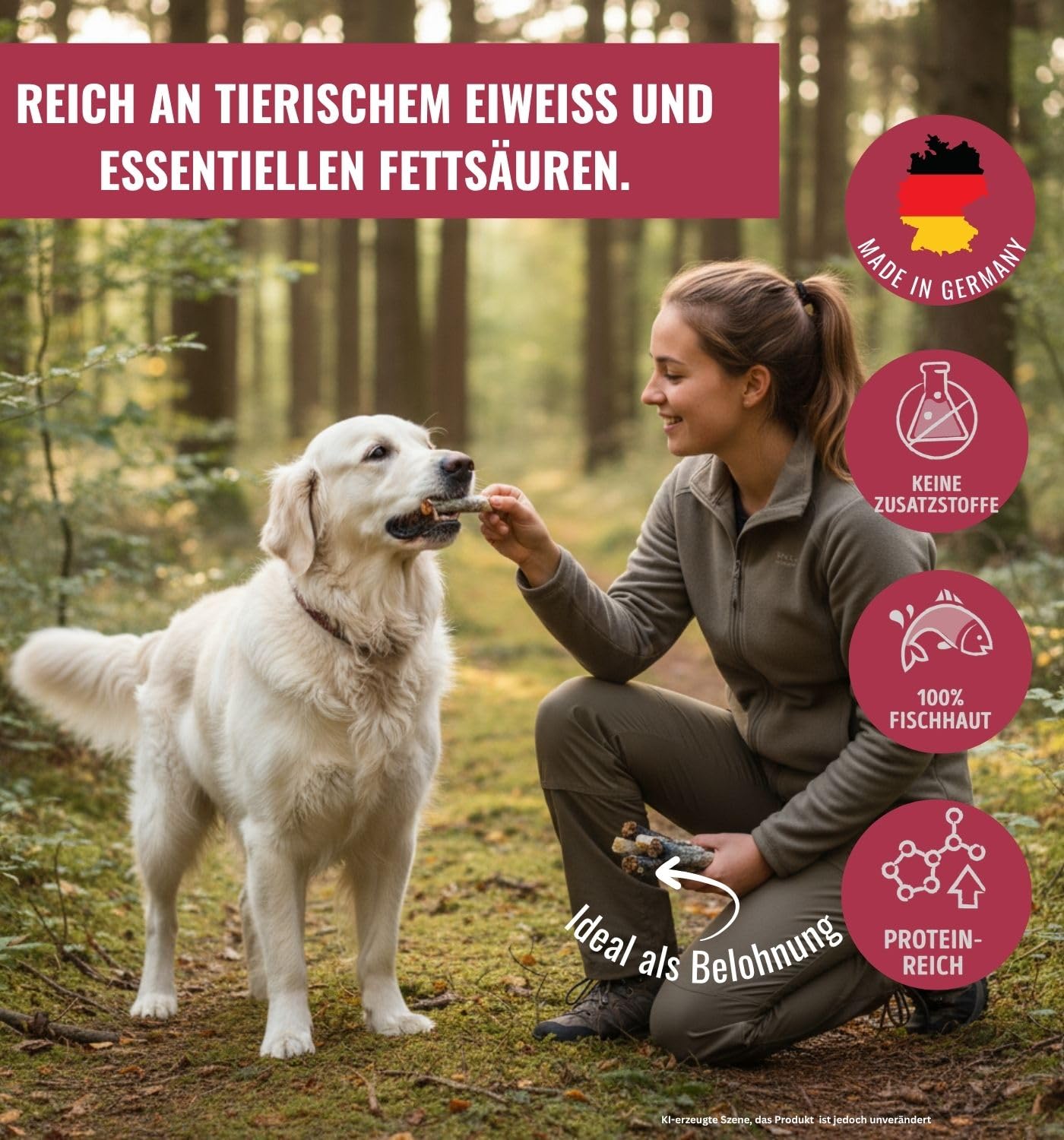 RiNa`s Dorsz i łosoś – naturalne przysmaki dla psów z ryb – nadziewane pręty 6 x 140 g