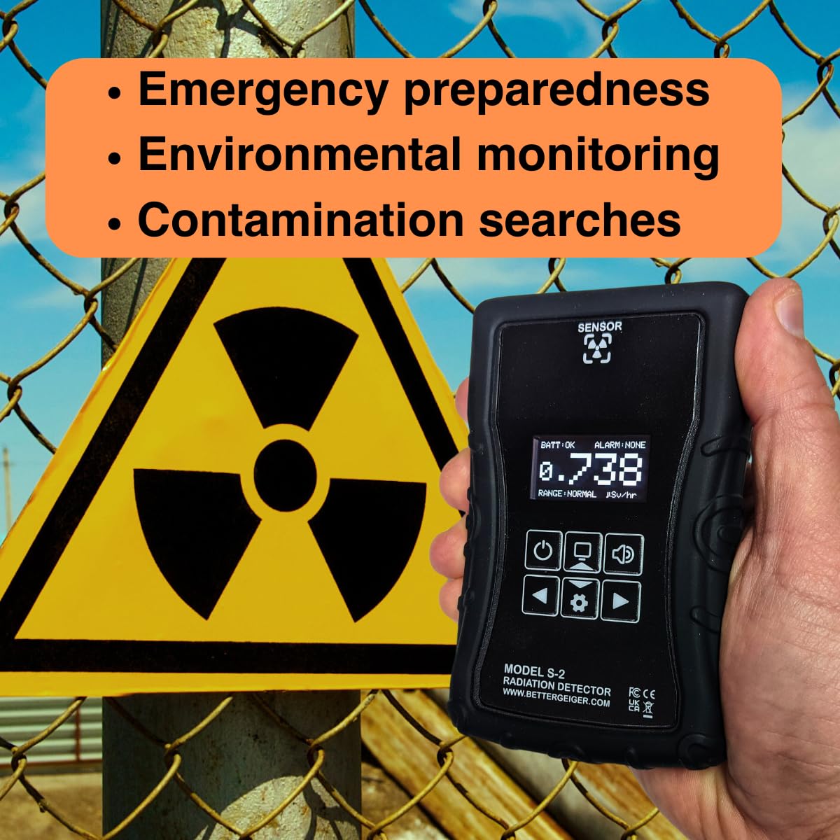 High Range Geiger Counter Model Better Geiger S-2 Nuclear Radiation Detector and Dosimeter for X-ray/Gamma Monitoring (Detector only)