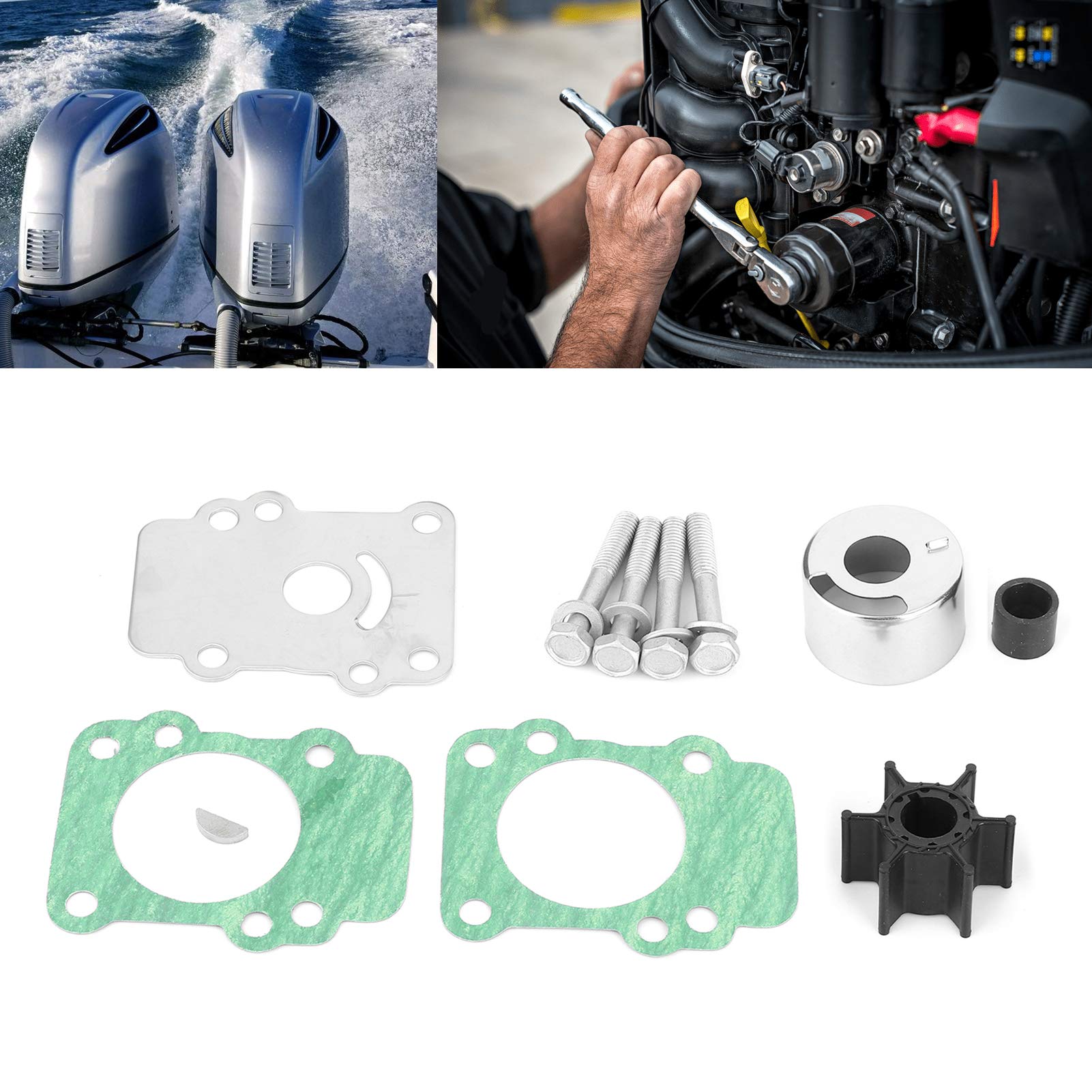 Wasserpumpen Impeller Kit, 682‑W0078‑A1 für Yamaha Außenborder 9.9 PS, 9.9D, 2 STROKE 1984-1995 für Yamaha Outboard 15PS, 15D 2 STROKE, 1984-1995