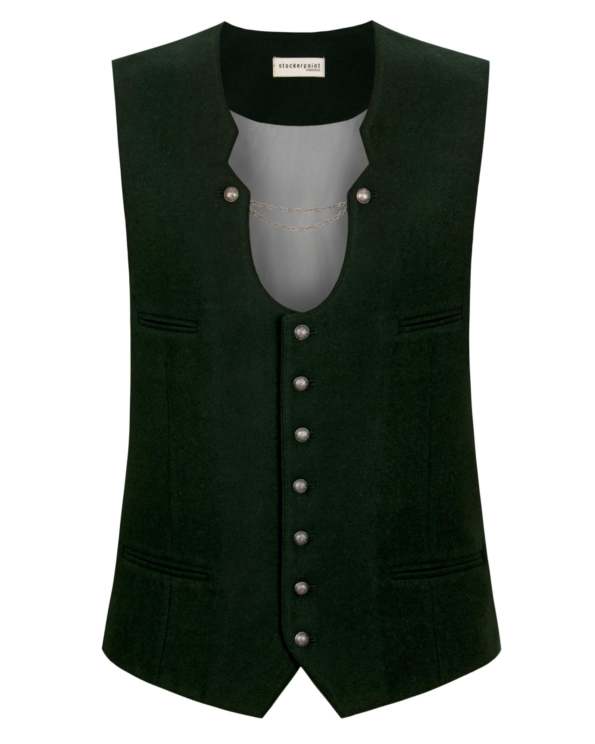 Stockerpoint Herren Trachtenweste Salerio I Größen 44-56 I Traditionelle & hochwertige Weste mit verstellbarem Riegel I Perfekt für Trachten & Festlichkeiten
