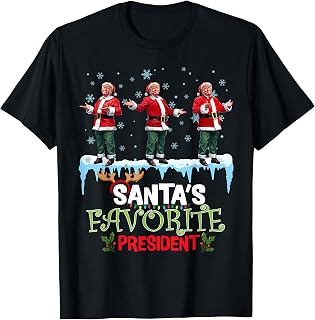 Santa's Favorite President Santa Trump Dance Funny Christmas T-Shirt