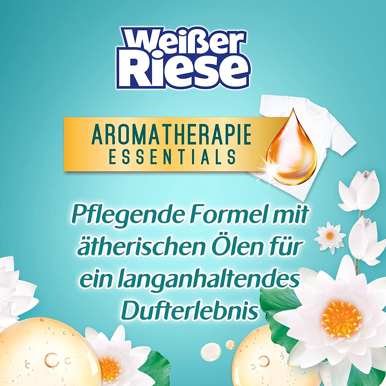 Weißer Riese Universal Trio-Caps Aromatherapie Essentials, Waschmittel mit Lotus und Mandelöl, Vollwaschmittel mit ätherischen Ölen und intensivem Frische-Effekt, 120 Stück (1er Pack)