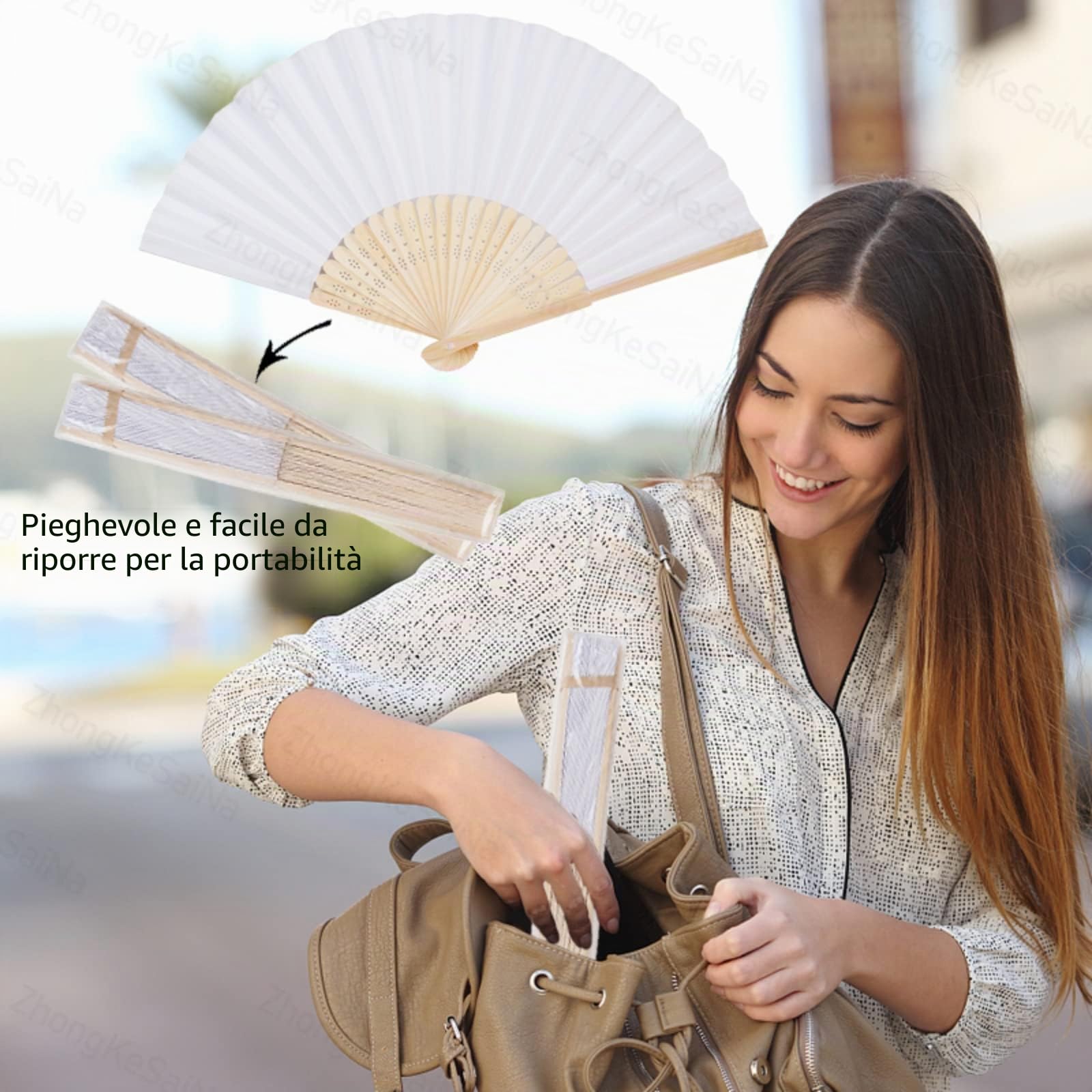 TER - Ventaglio Personalizzato, Ventaglio a Mano Personalizzato per Matrimonio con Nome, Ventaglio a Mano Personalizzato Pieghevole per Donne, Ventaglio a Mano Personalizzato in Bulk. (Verde, 20 pezzi