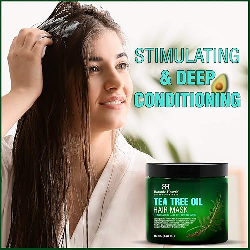 Miniatura 3 de Máscara capilar y acondicionador profundo de aceite de árbol de té Botanic Hearth, hidrata y protege el cabello y el cuero cabelludo Con proteína