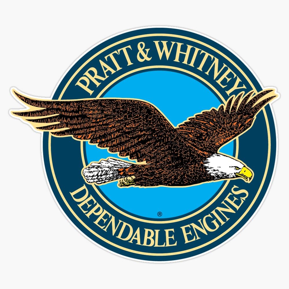 Pratt & Whitney Logo Window Bumper Sticker Decal 5"