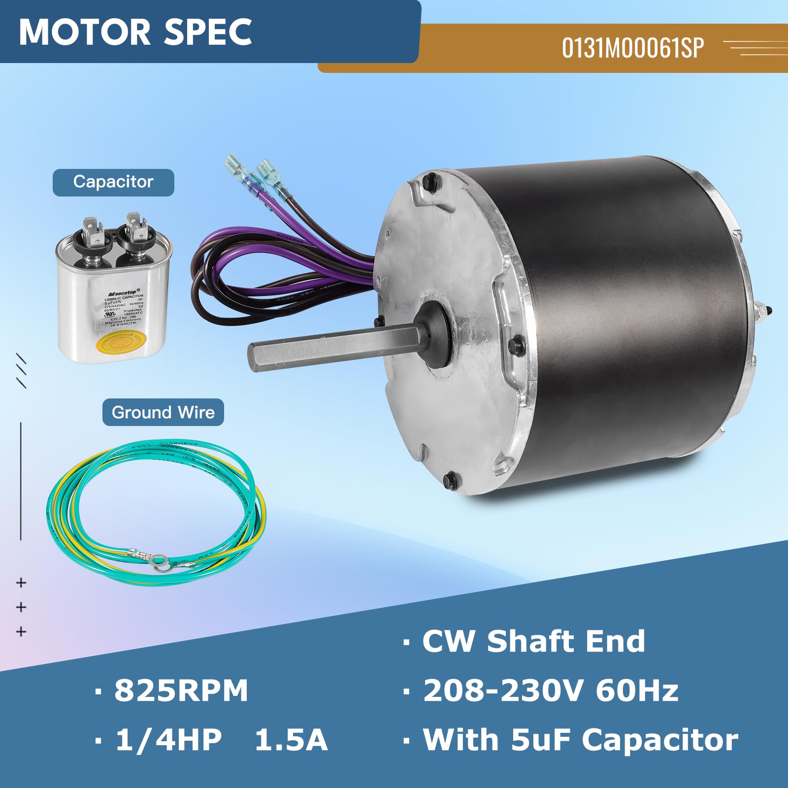 0131M00061SP - Motor eléctrico de alto par de 1/4 HP, motor duradero de grado industrial de 24 V CC para maquinaria y sistemas de automatización, diseño compacto, rendimiento eficiente