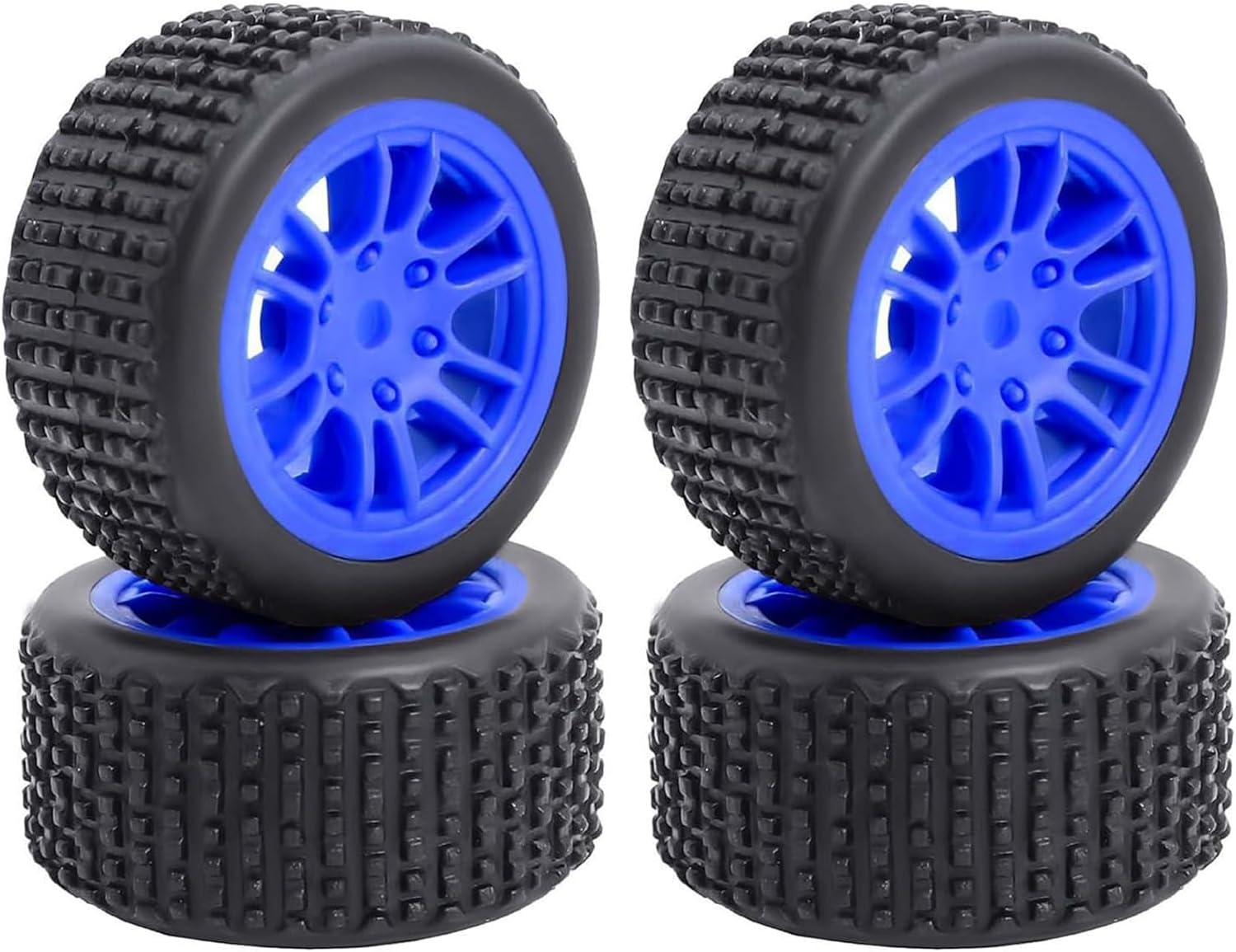 4PCS Pre-Mounted Pin Buggy Rubber Tires and Wheel Rims Set 7mm Hex for 1/28 Losi Micro-T WL244016 RC Car Upgrades Parts (Purple)