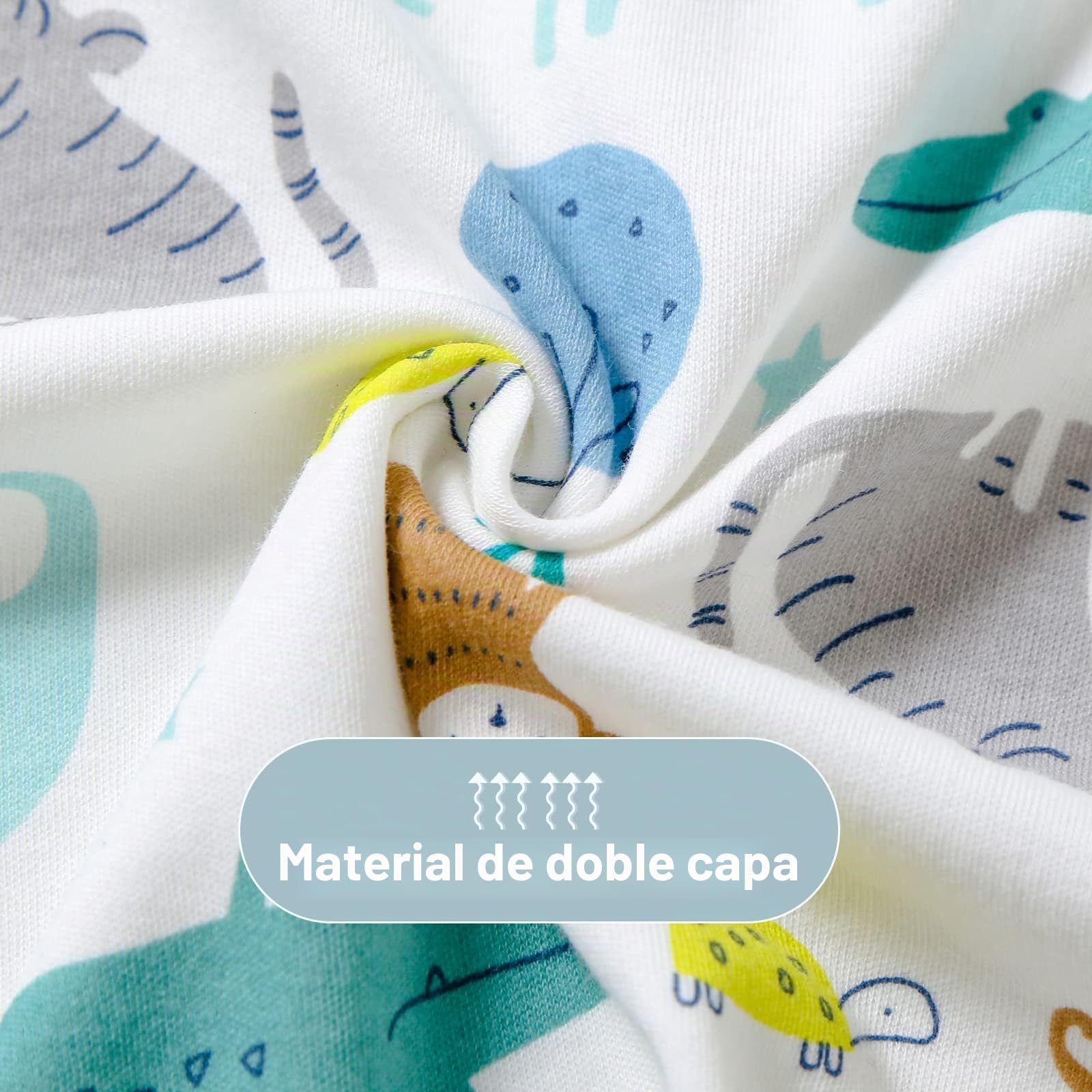 Mosebears Saco de Dormir para bebé de Verano, Primavera, diseño Animal, 1,0 TOG, para bebé, sin Mangas (paraíso de Animales, 0-6 Meses)