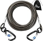 Câblodistribution pour chien,10/15/20/30/50FT Câble de course pour chien pour la cour et le camping en plein air, Tétine lourde pour chien de taille moyenne pour chiens à croquer,1000lbs Force de rupture, réflectif