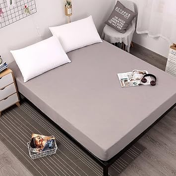 King Size Fitted Sheet Stretchy,31 x 78 x 11 in,Cheap Twin Fitted Sheet Solid Color Fitted Sheets Twin Bed Gray