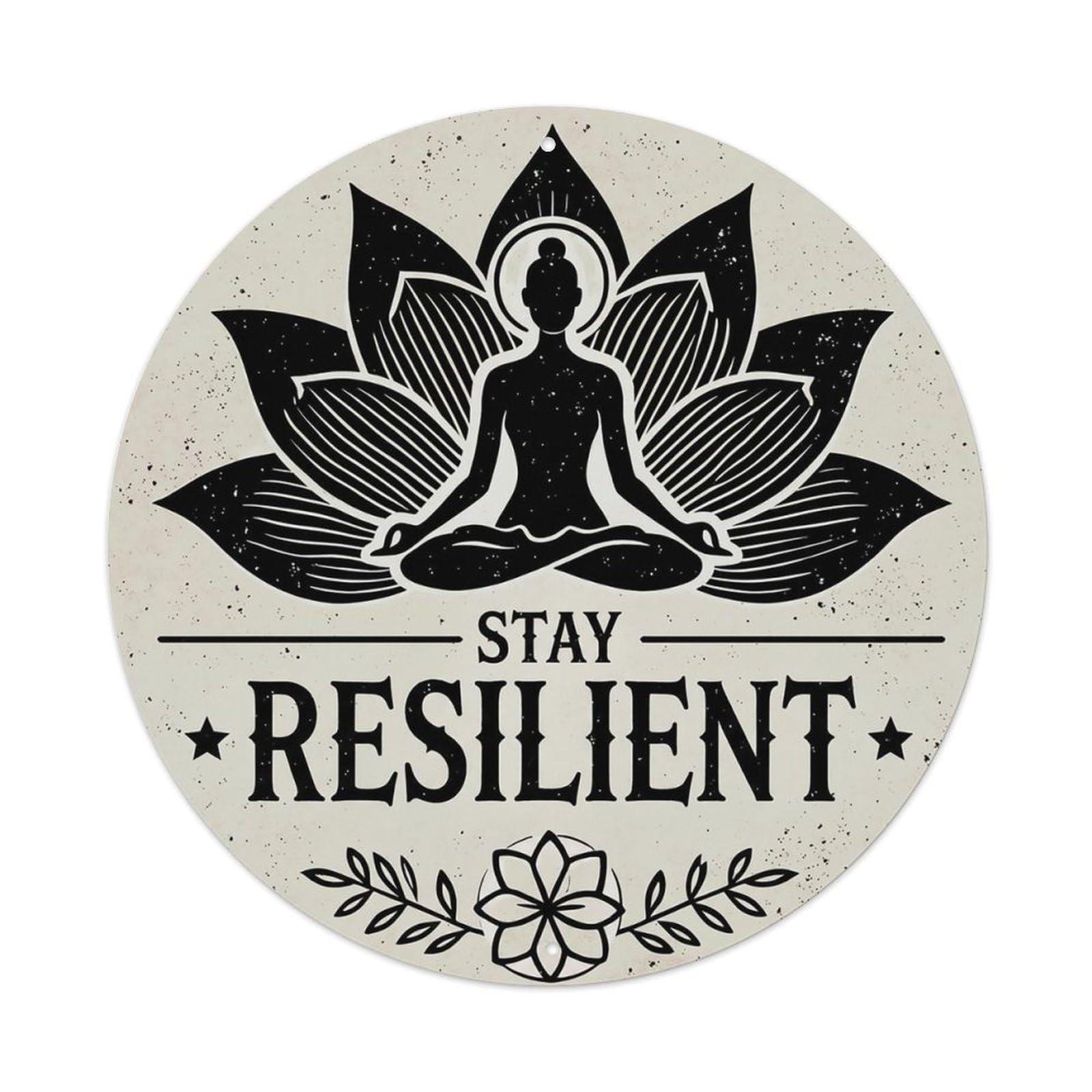 Zen Flower Meditation Den Resilient Metal Tin Sign