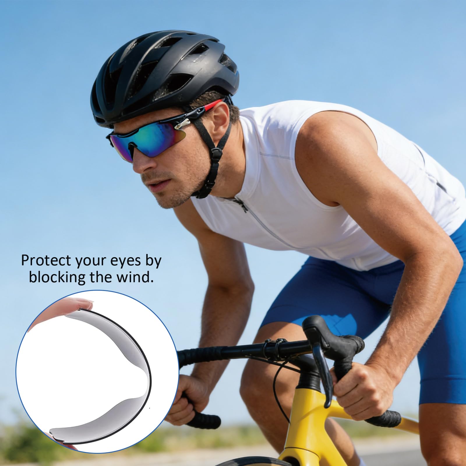 3 Pcs Cycling Glasses, Running Glasses for Men and Women Sports Sunglasses with UV400 Protection - Image 4