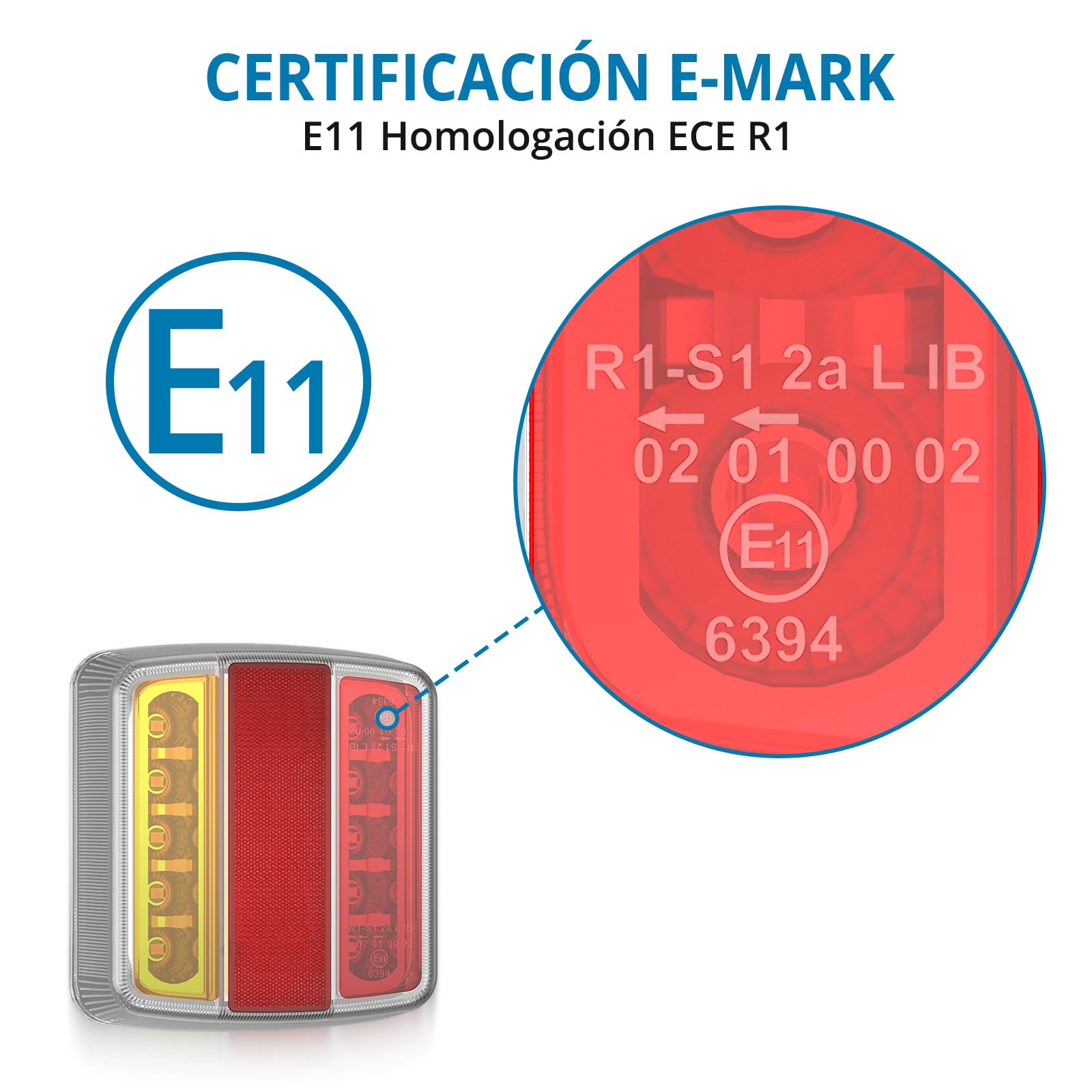 AUTOUTLET 2X Luces Traseras para Remolques Homologado 7pines y 13pines, Cable 7,5m con Luz de Matrícula, Montaje de Imanes,12V 18 LED para Camión, Remolque, Van Caravan
