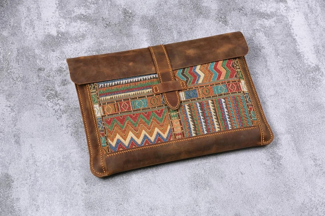 Handmade leather document portfolio bag, genuine rustic leather file Folder and Document Holder, A4 letter size portfolio case W05-LMCXG