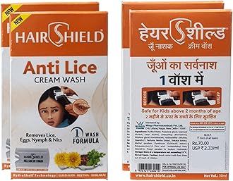 HairshieldAnti Lice Cream Wash Free Head Lice Comb With Every Pack (30 Ml X Pack Of 4 = 120 Ml)