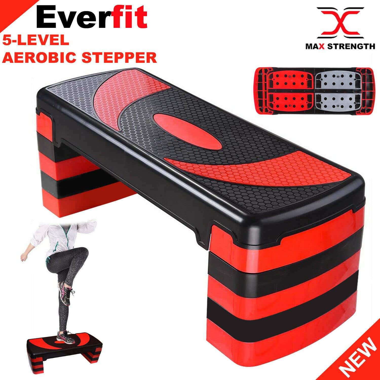Attrezzo Cardio Casa Palestra Step Palestra Stepper Aerobico Con 5 Livelli Di Gradini Regolabili (10/15/20/25/30 Stepper Cardio Fitness Stepper Antiscivolo Fitness