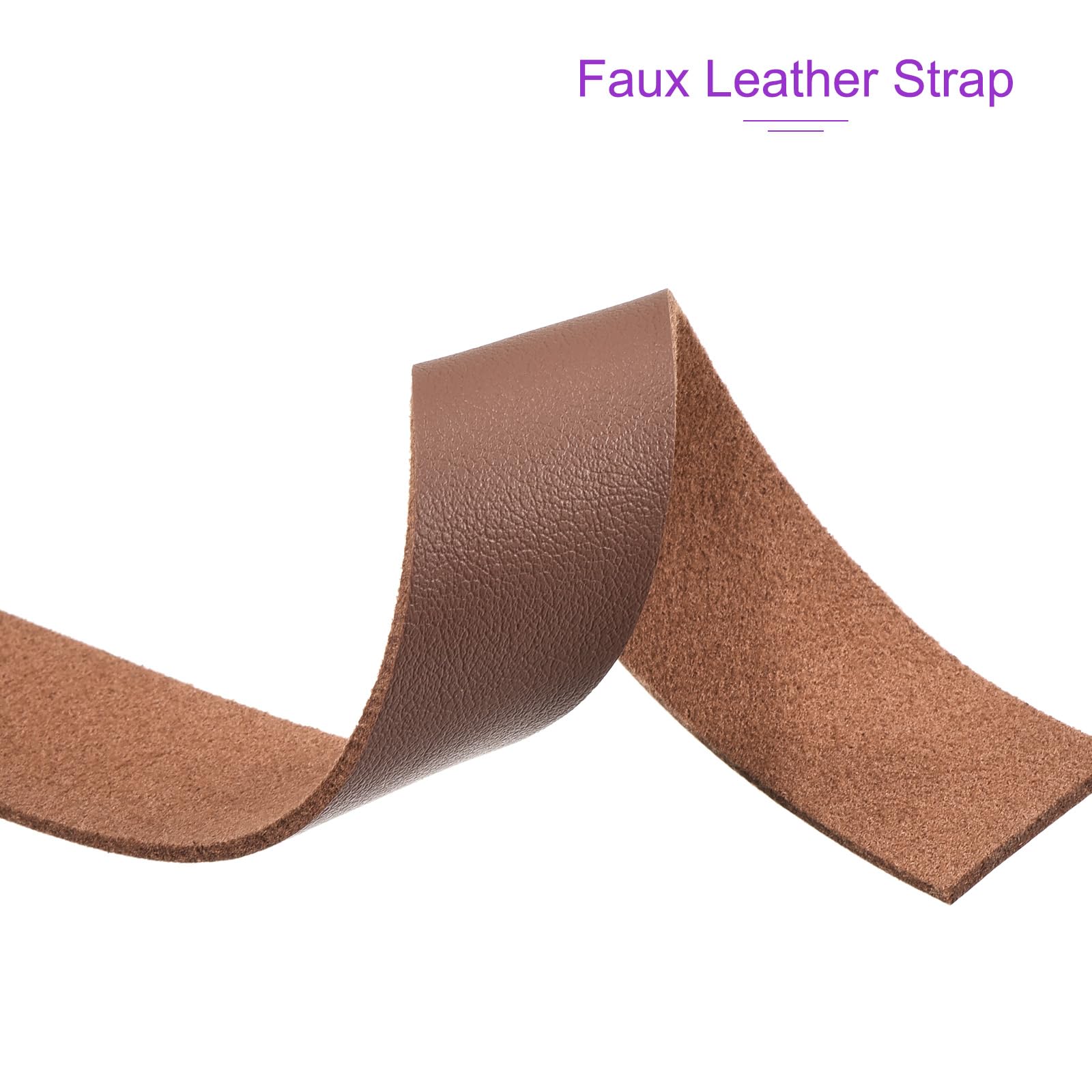 DMiotech Red Brown Faux Leather Strap 0.8 Inch Wide 78 Inch Long Flat Leather Belt Strip 1.3mm Thick Single Sided Cord for Arts Craft DIY Traction Ropes - Image 4