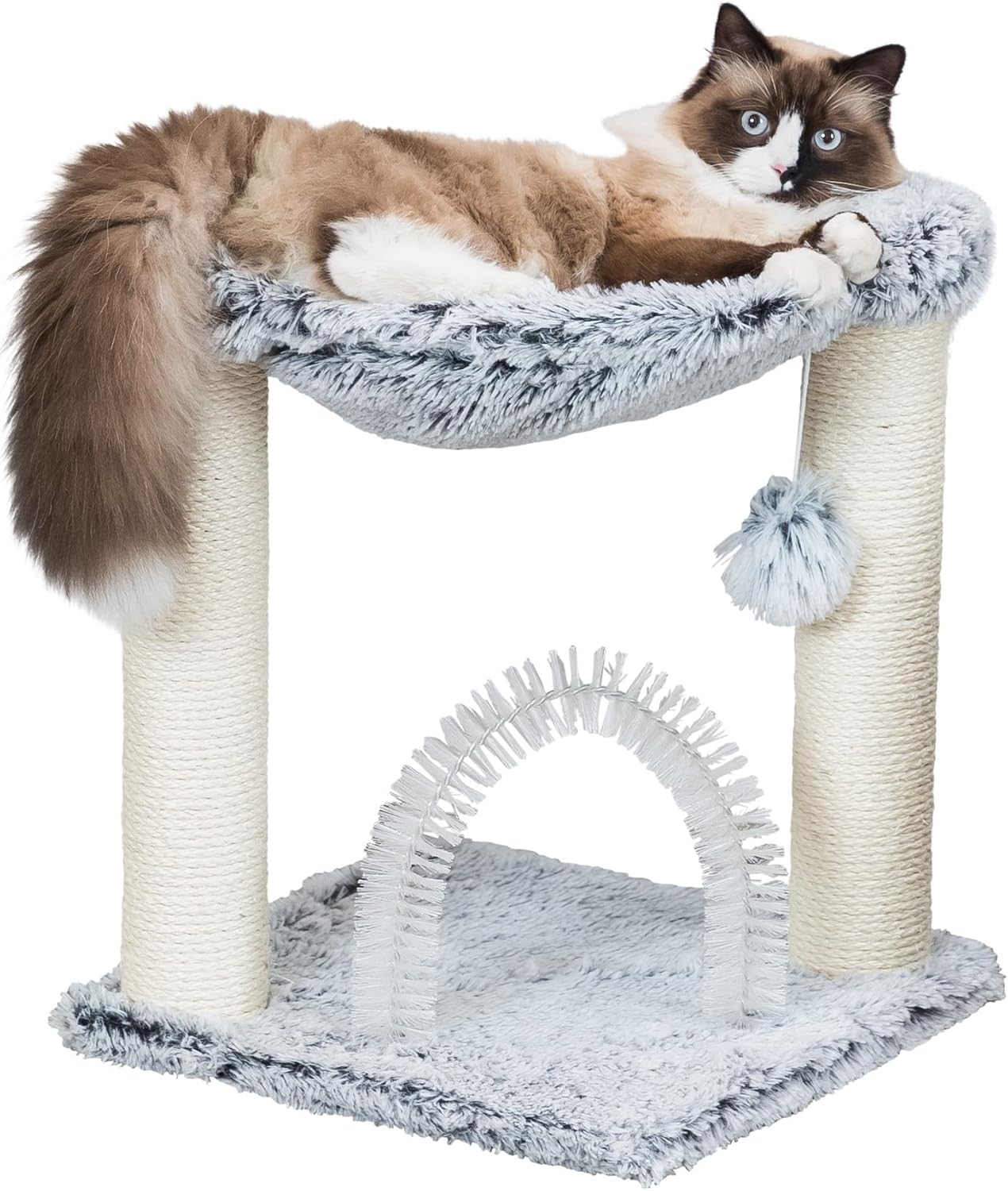 TRIXIE Adra Cat Tree with Brush, Scratching Posts, Hammock, Dangling Cat Toy